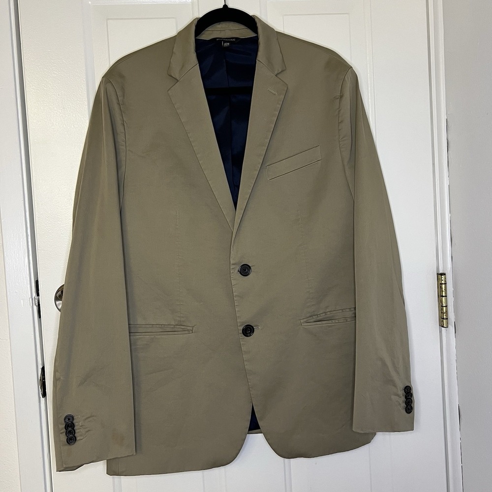 Banana Republic Manteco Fabric Sport Coat Jacket Men's 42R Slim‎ Fit Tan Cotton